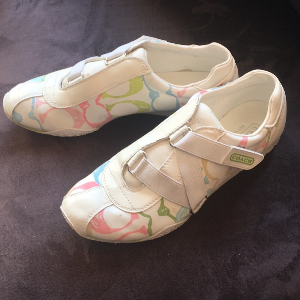 Coach Printed Leather Sneakers